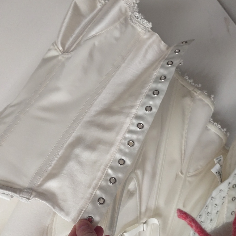 NEW Panache Harlequin Silk Underwire Lace-Up Balcony Longline Bustier 4547 Ivory - Picture 10 of 10